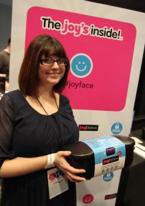 Showing off the Joyboxx after presenting at the Sexual Health Expo in LA.